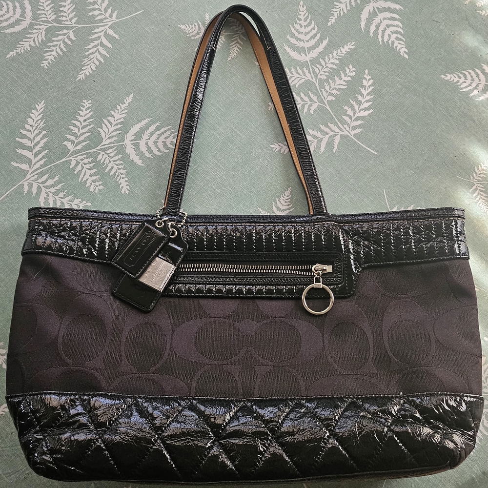 Coach Black Quilted Tote Bag
